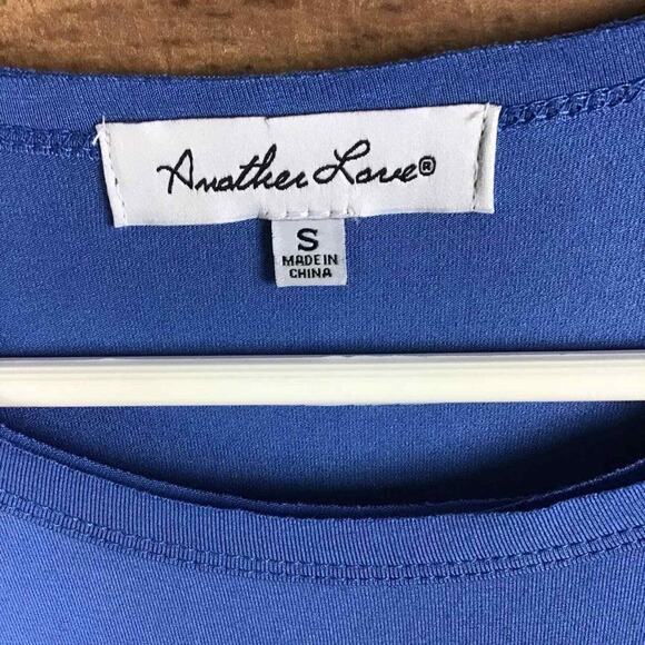 Another Love Women’s Small Blue Pullover Long Sleeve Top Pocket Stretch NWOT - Picture 5 of 15